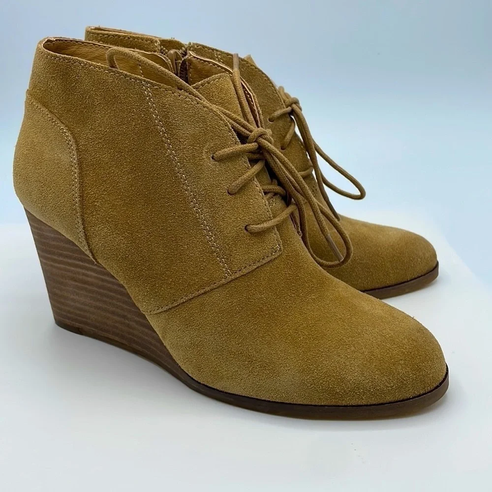 Lucky Brand Shylow Suede Wedge Ankle Booties